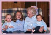 Hanging out with Great Grandma and cousins